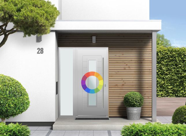 Portobello Glazed - Aluminium Custom Colour Front Door - With Sidelight