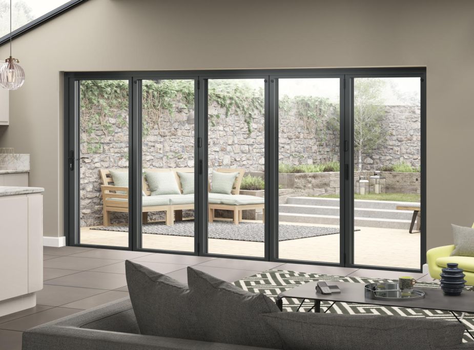 4m Grey Aluminium Bi-fold Doors