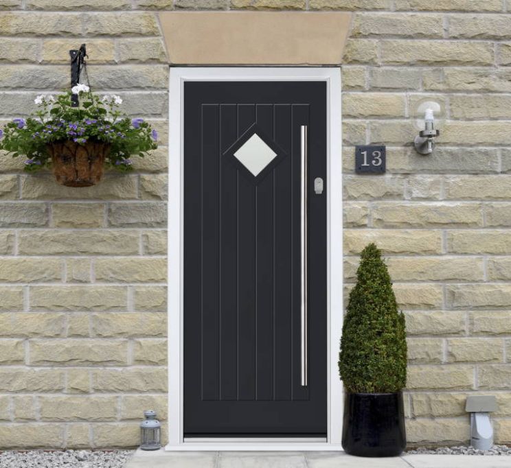 Vufold Belfry Composite 938mm Black Front Door.