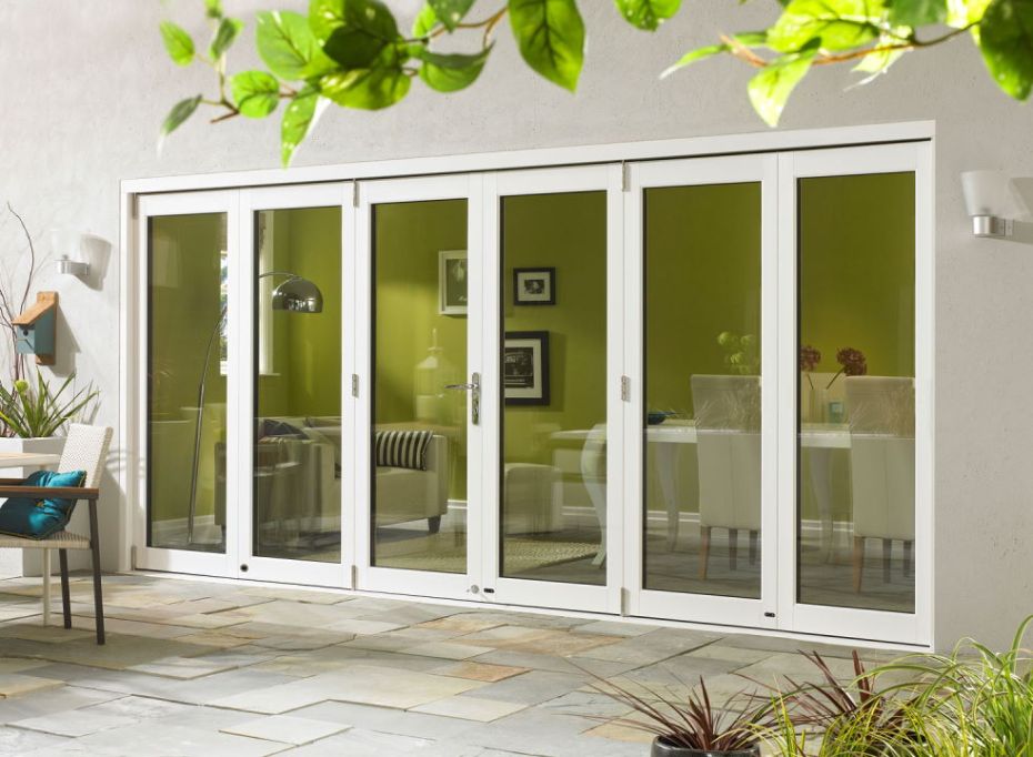Ultra 4.8m (approx 16ft) White Aluminium & Oak - Triple Glazed - 6 Door main product photo
