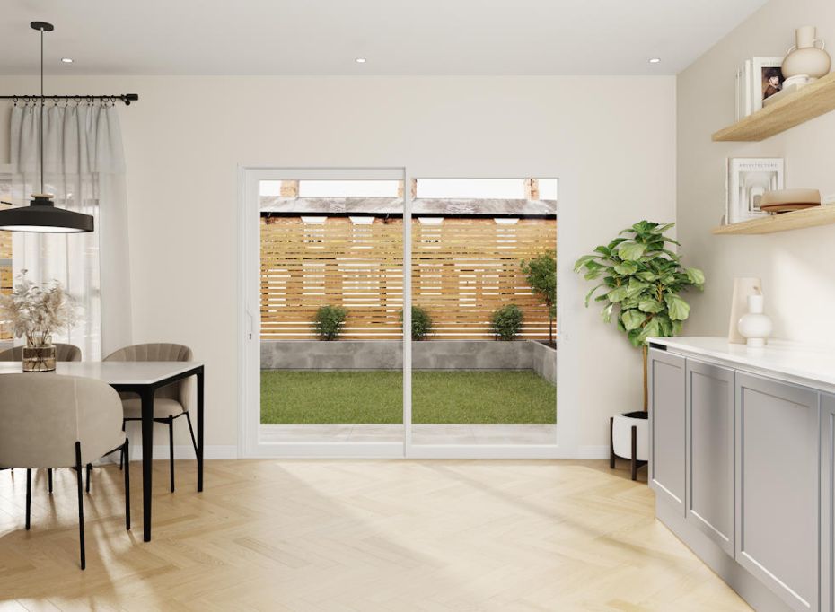 Supreme 2.1m approx 7ft White Sliding Door Double Glazed