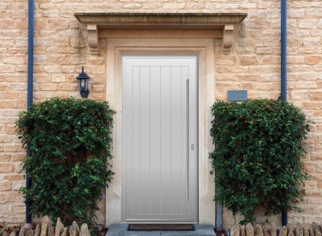 Abbey Solid Agate Grey Aluminium Front Door