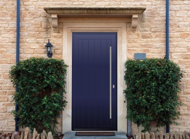 Abbey Solid Cobalt Blue Aluminium Front Door