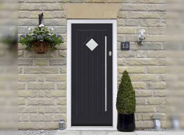 Belfry Black Traditional Composite Front Door
