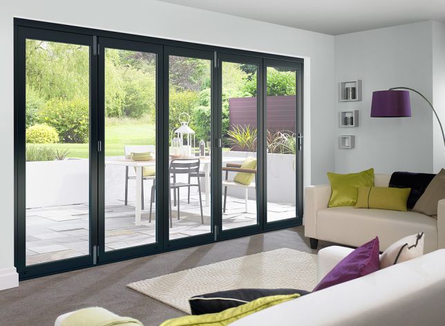 Closed Master Grey 3.6m (approx 12ft) Bifold Doors