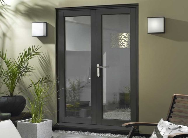 Master 1.8m Grey French Doors