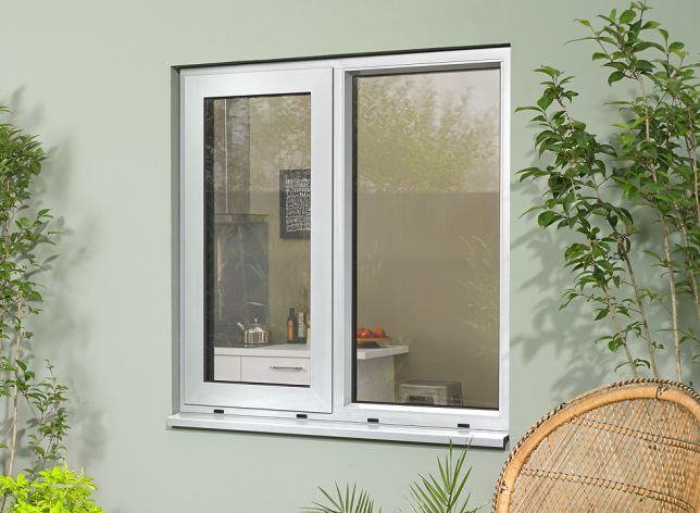 Outside view - Aluminium White Double Window 1200mm x 1200mm