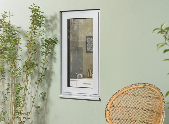 Outside view - Aluminium White Window 630mm x 1200mm