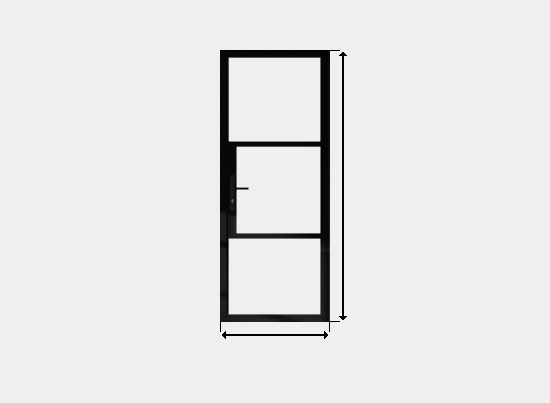 Classic Heritage Black External Aluminium 3 Light Single Door Builder