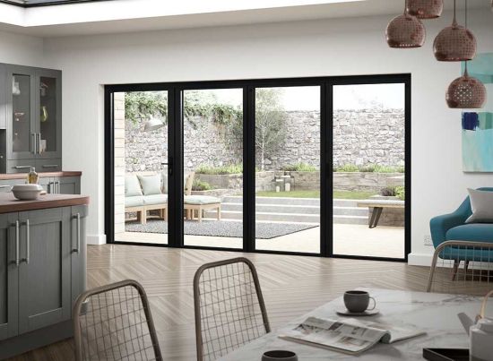 Black 4.0m Status external bifold door set
