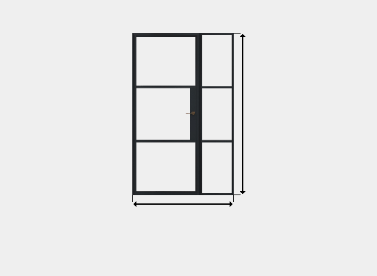 Aluspace aluminium internal single door with sidelight Aluspace aluminium internal single door with sidelight