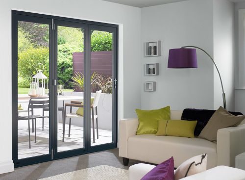 Closed Master Grey 1.8m (approx 6ft) Bifold Doors