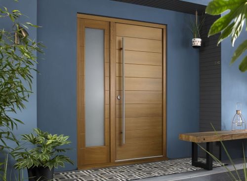 Oslo Oak Front Door with 610mm Sidelight