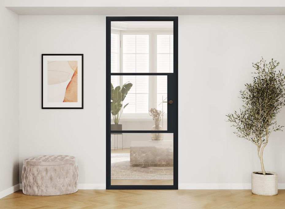 AluSpace 700mm x 2084mm Black Single Door main product photo