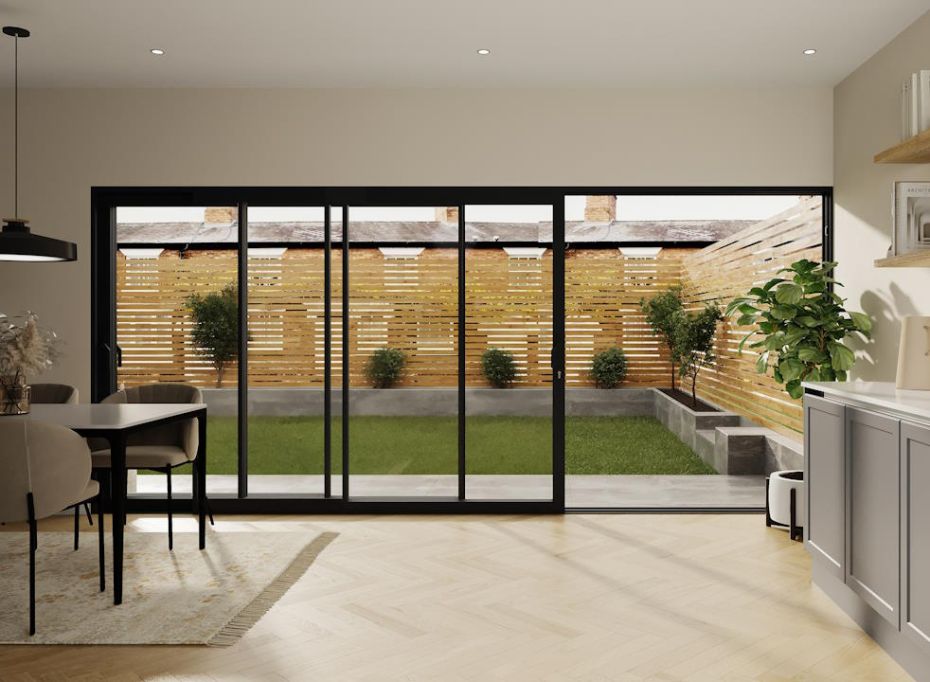 Supreme Triple Track 6.0m Grey Sliding Door - Double Glazed main product photo