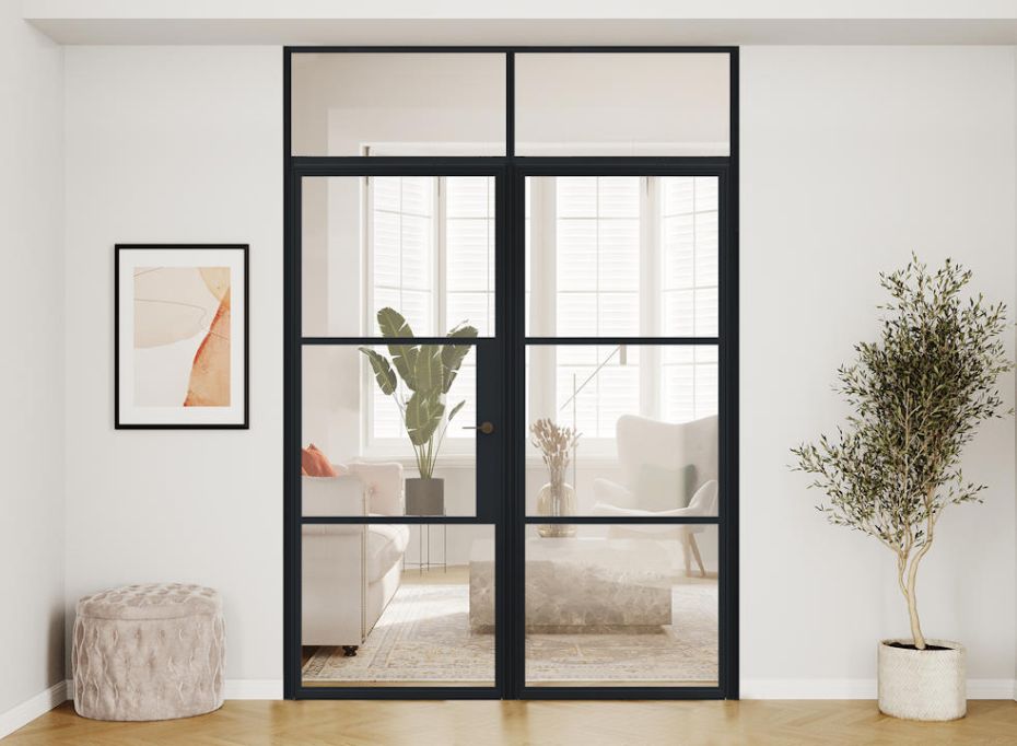 ALUSPACE 1.8m Black French Door With Fanlight - Bundle main product photo