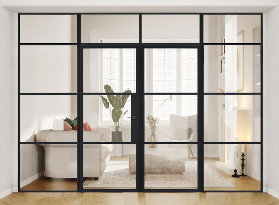 ALUSPACE 3.0m Grey French Door With Sidelights And Fanlight - Bundle main product photo