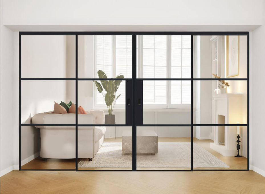 AluSpace 3000x2084 Grey 2 Moving 2 Fixed Sliding Door main product photo