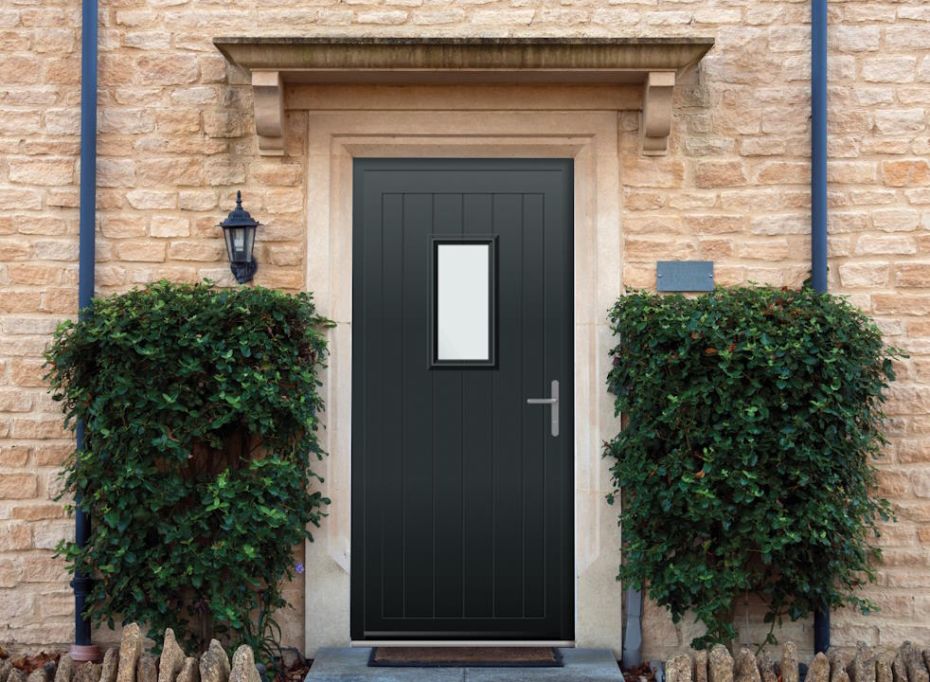 Abbey Rectangle - Aluminium Anthracite Grey Front Door main product photo
