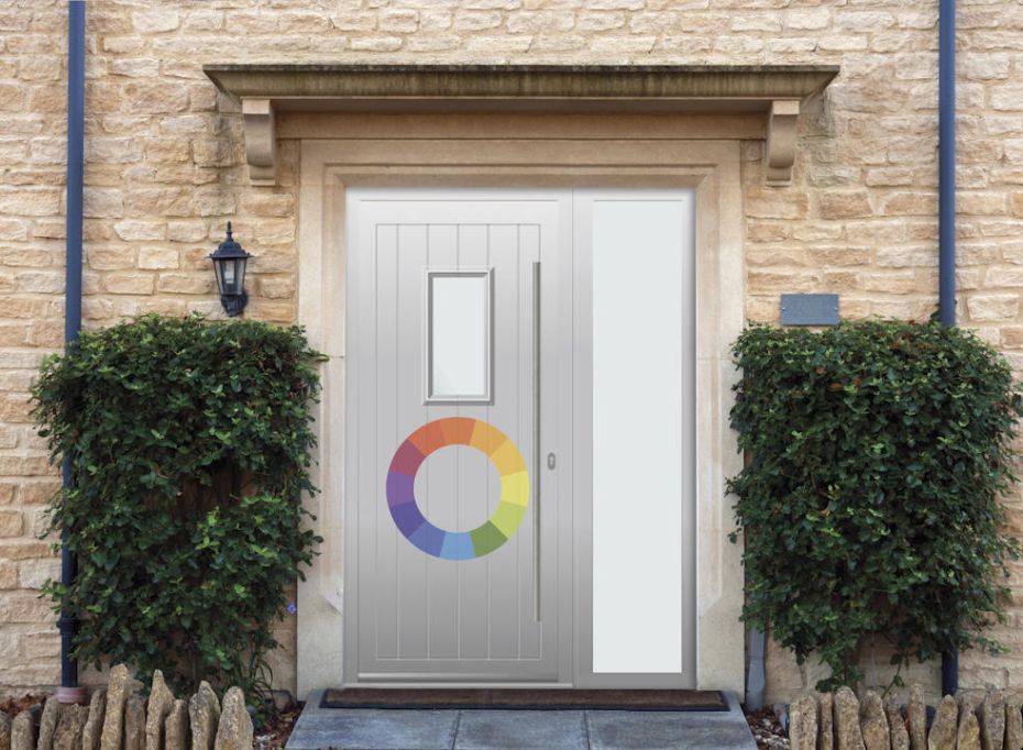 Abbey Rectangle - Aluminium Custom Colour Front Door - With Sidelight main product photo