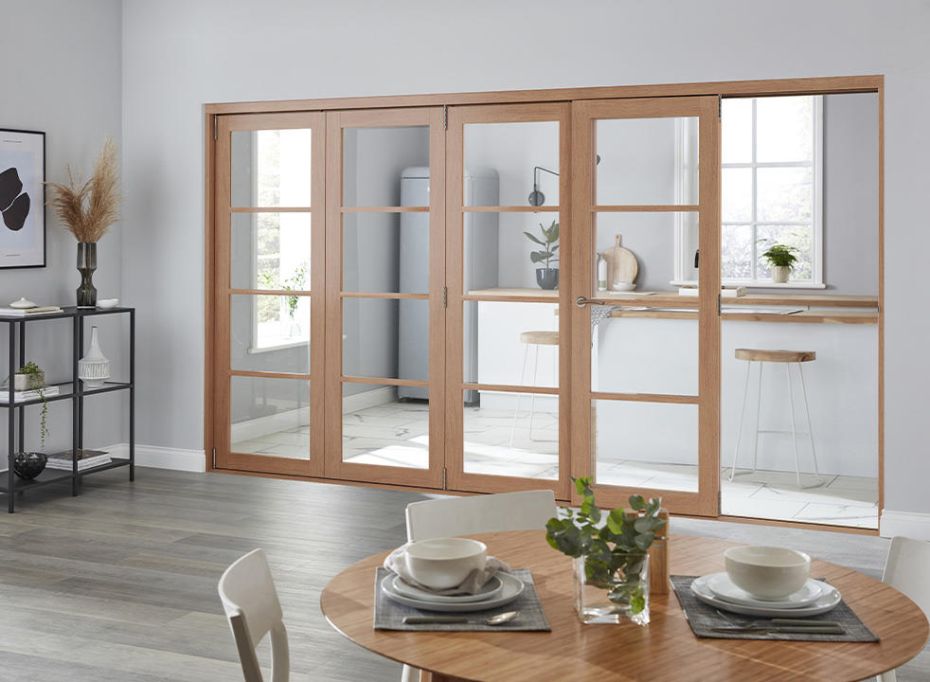 Edge 3.6m (approx 12ft) Internal Bifold Doors - with bottom track main product photo