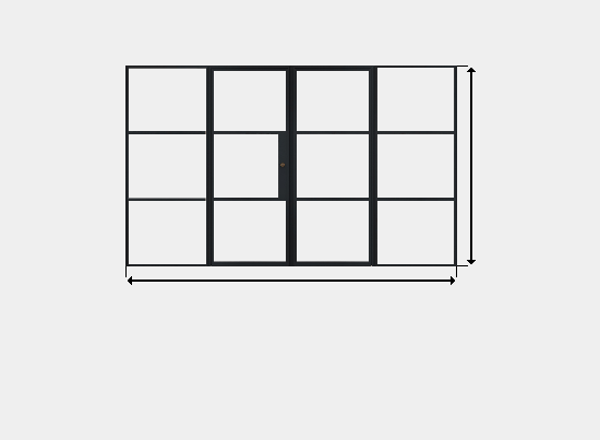 ALUSPACE Internal French Door With Sidelights Builder Grey main product photo