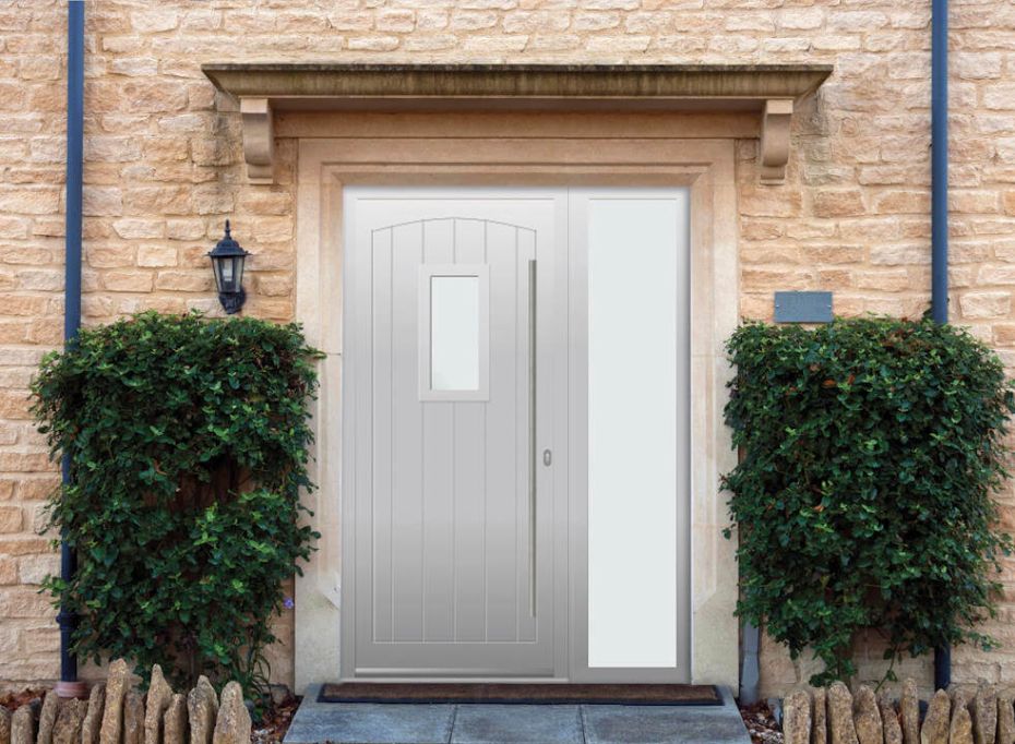 Broadfield - Aluminium Agate Grey Front Door - With Sidelight main product photo