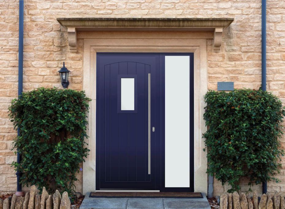 Broadfield - Aluminium Cobalt Blue Front Door - With Sidelight main product photo