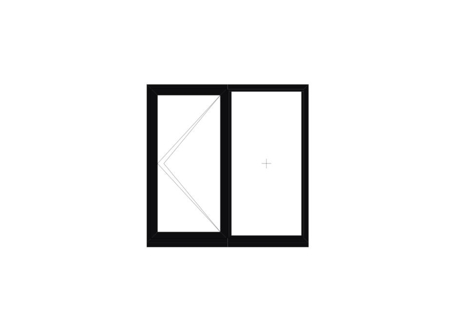 Black Double Casement Window 1200mm x 1200mm main product photo