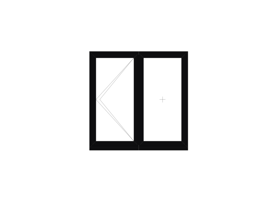 Black Brown Double Flush Casement Window 1200mm x 1200mm main product photo