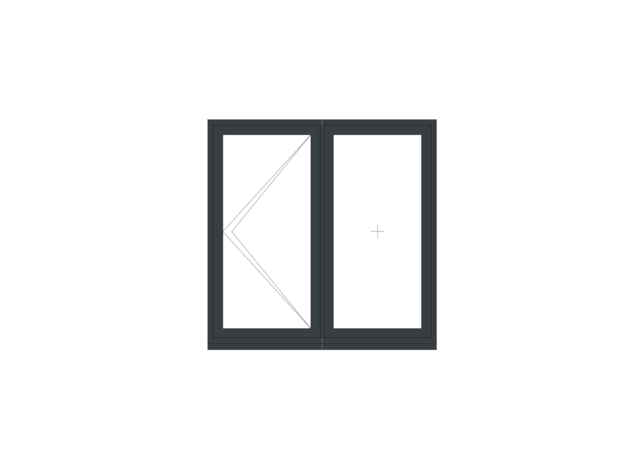Anthracite Grey Double Flush Casement Window 1200mm x 1200mm main product photo