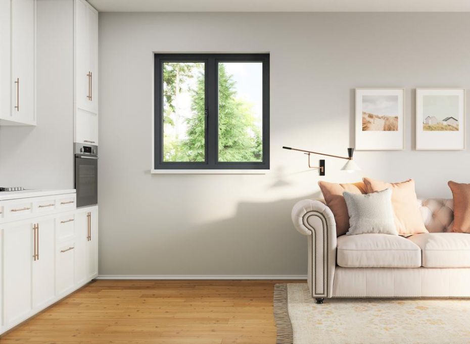 Grey Double Flush Casement Window 1200mm x 1200mm main product photo