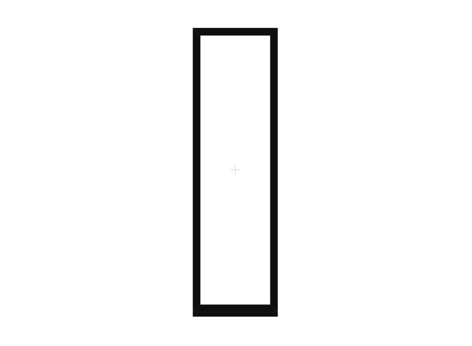 Black Casement Window Fixed 630mm x 2100mm main product photo