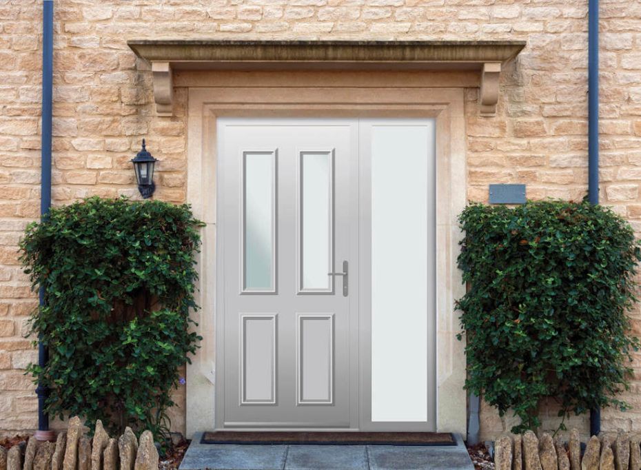 Harley - Aluminium Agate Grey Front Door - With Sidelight main product photo