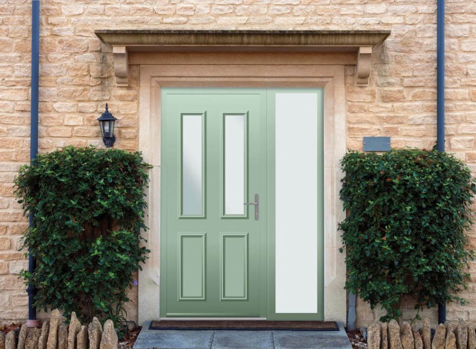 Harley - Aluminium Cotswold Green Front Door - With Sidelight main product photo