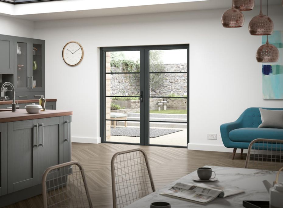 Heritage Supreme 1.8M Grey French Doors main product photo