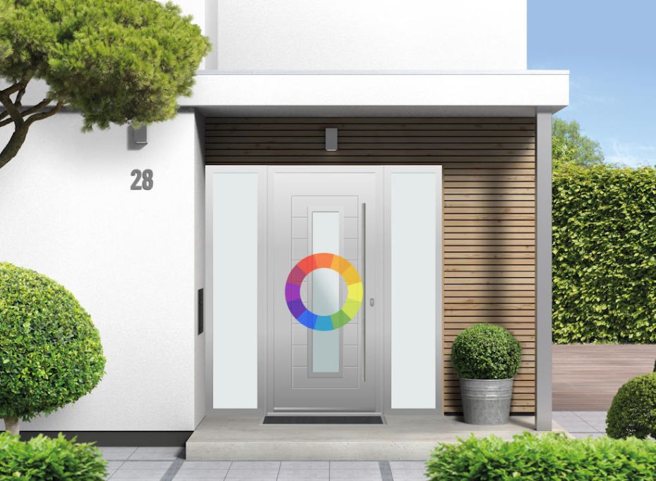 Portobello Glazed - Aluminium Custom Colour Front Door - With Double Sidelight main product photo