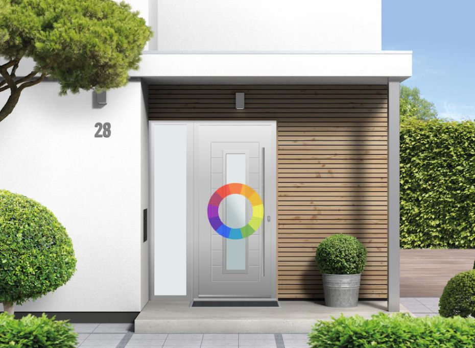 Portobello Glazed - Aluminium Custom Colour Front Door - With Sidelight main product photo