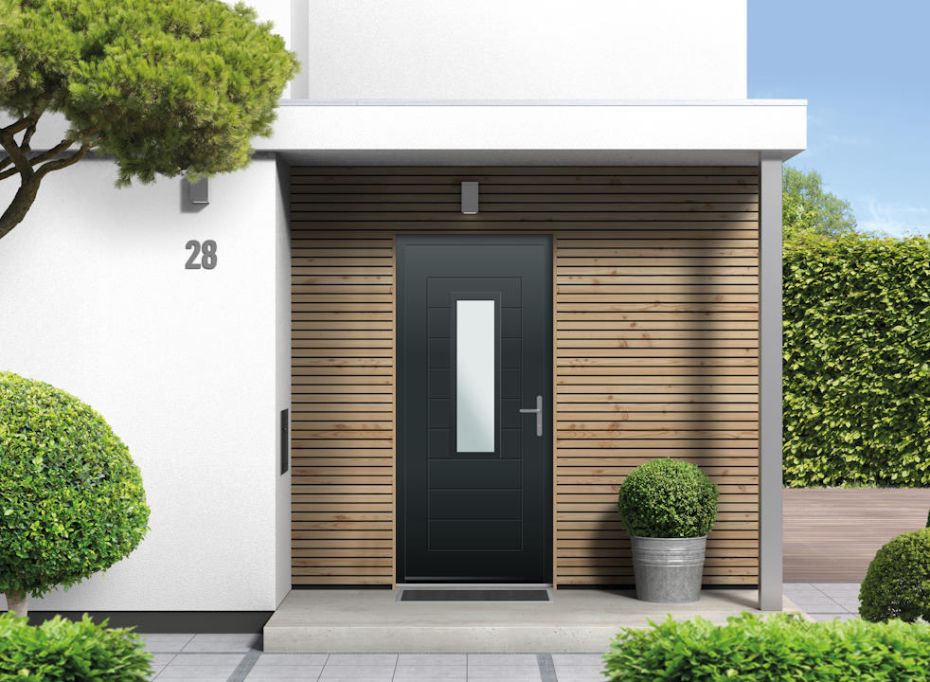 Portobello Half Glazed - Aluminium Anthracite Grey Front Door main product photo