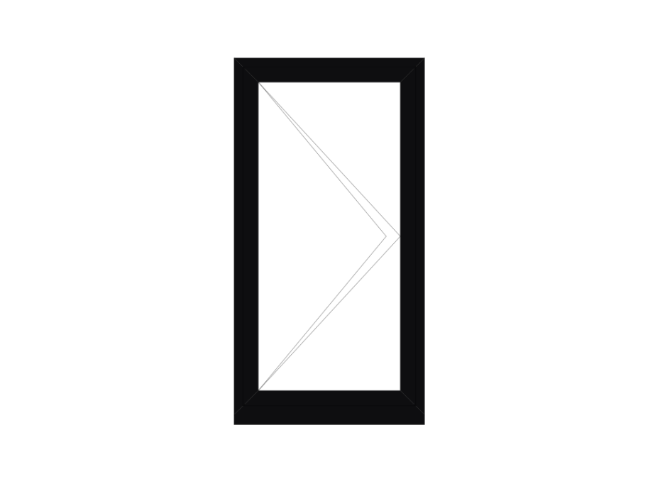 Black Brown Flush Casement Window 630mm x 1200mm main product photo