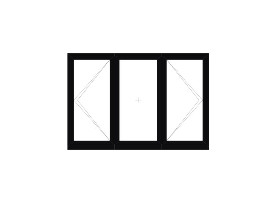 Black Brown Triple Flush Casement Window 1770mm x 1200mm main product photo