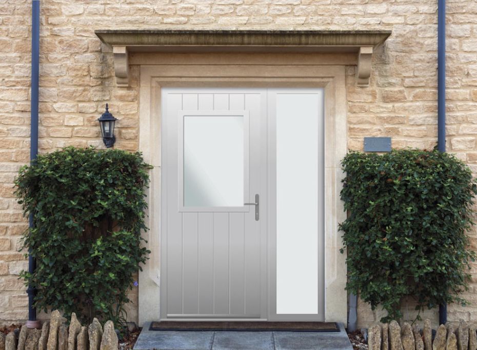 Woodchester - Aluminium Agate Grey Front Door - With Sidelight main product photo