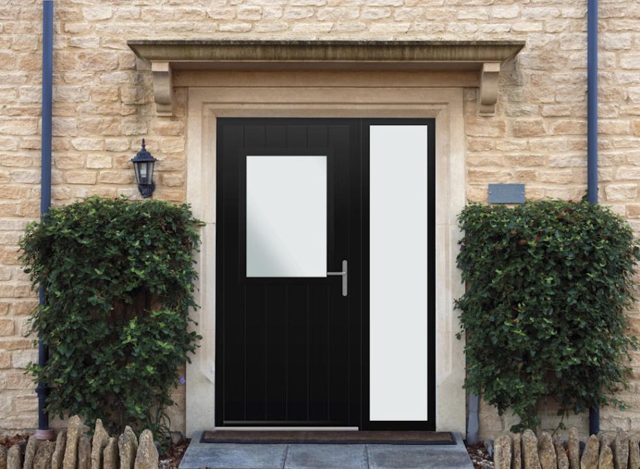 Woodchester - Aluminium Black Front Door - With Sidelight main product photo