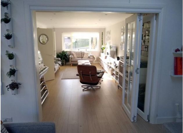 Finesse 2.1M White Internal Bifold doors open