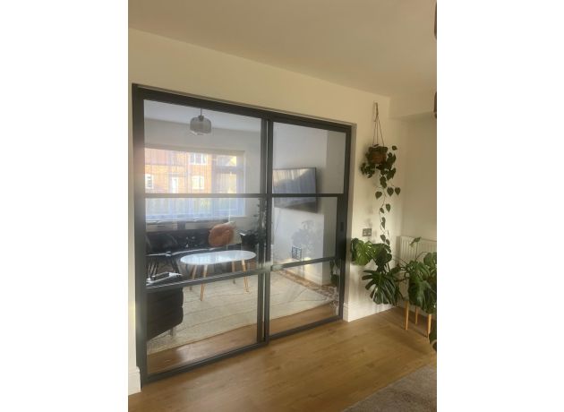 2.1m Aluspace Sliding Door - 1 Fixed 1 Sliding - Closed