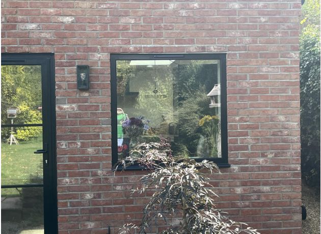 Grey aluminium casement window - Outside