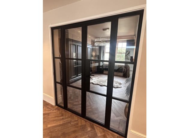 Aluspace French Door With Double Sidelights - Black