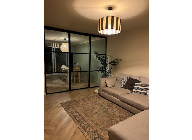 2.7m Black Aluspace Sliding Door - 2 Fixed 1 Sliding - Closed