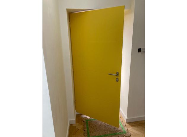 Millbrook Aluminium Front Door - RAL1018 - Inside Part Open