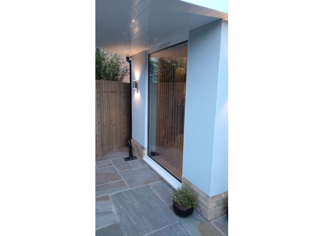 Outside view of fixed casement window